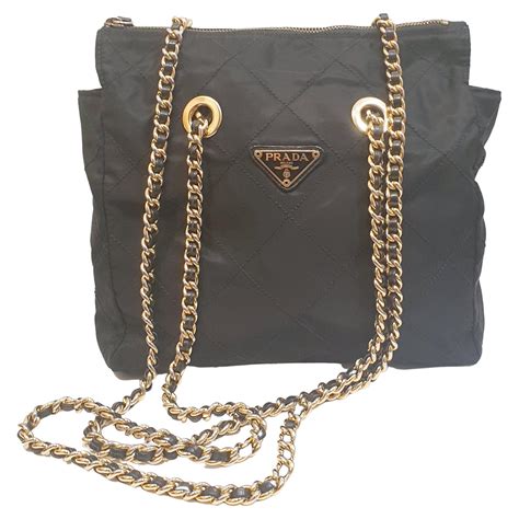 prada black bag chain|Prada outlet shoulder bags.